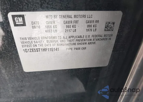 2017 Chevrolet Malibu 1Lt z USA, uszkodzony, nr VIN 1G1ZE5ST1HF115141